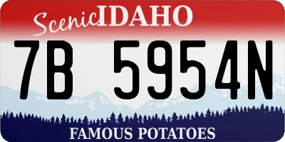 ID license plate 7B5954N