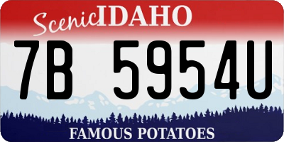 ID license plate 7B5954U
