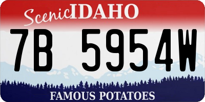 ID license plate 7B5954W