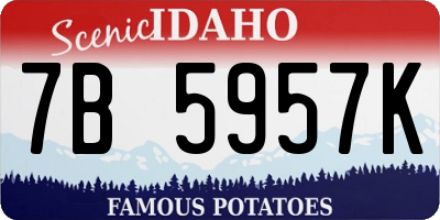 ID license plate 7B5957K