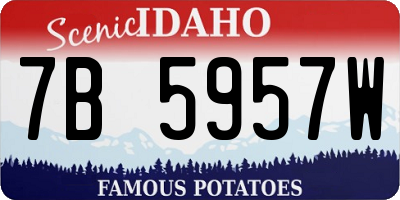 ID license plate 7B5957W