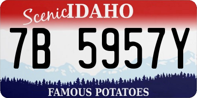ID license plate 7B5957Y
