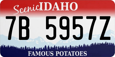 ID license plate 7B5957Z