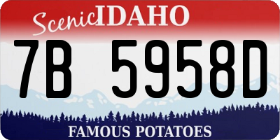 ID license plate 7B5958D