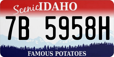ID license plate 7B5958H