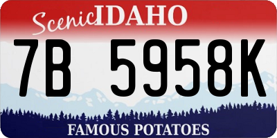 ID license plate 7B5958K