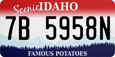 ID license plate 7B5958N