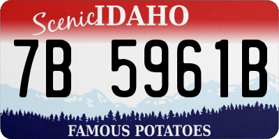 ID license plate 7B5961B