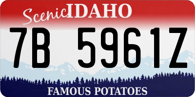 ID license plate 7B5961Z