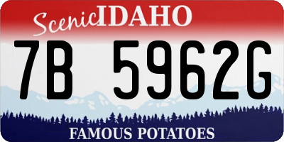 ID license plate 7B5962G