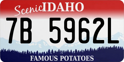 ID license plate 7B5962L
