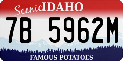 ID license plate 7B5962M