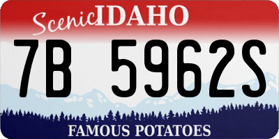 ID license plate 7B5962S