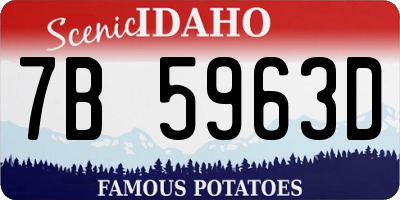 ID license plate 7B5963D