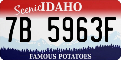 ID license plate 7B5963F