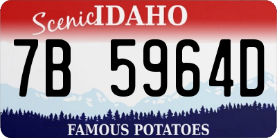 ID license plate 7B5964D