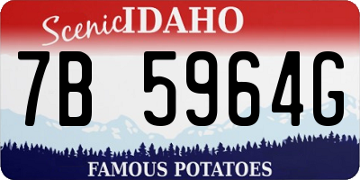 ID license plate 7B5964G