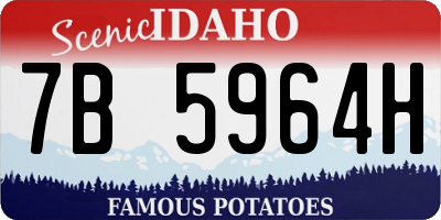 ID license plate 7B5964H