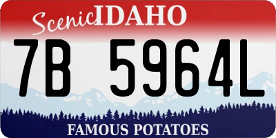ID license plate 7B5964L