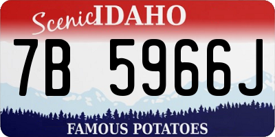 ID license plate 7B5966J