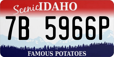 ID license plate 7B5966P