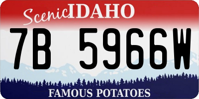 ID license plate 7B5966W