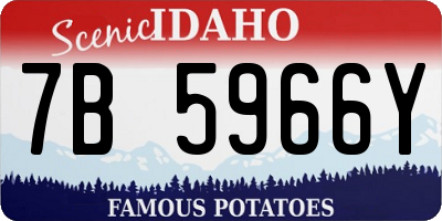 ID license plate 7B5966Y