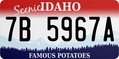 ID license plate 7B5967A