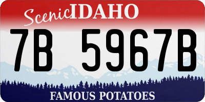ID license plate 7B5967B