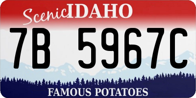 ID license plate 7B5967C