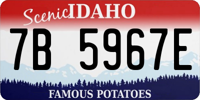 ID license plate 7B5967E