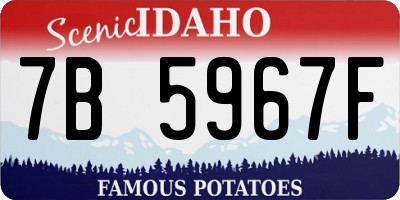 ID license plate 7B5967F