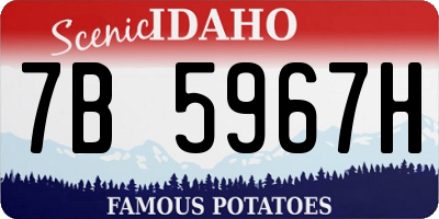 ID license plate 7B5967H