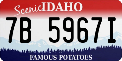 ID license plate 7B5967I