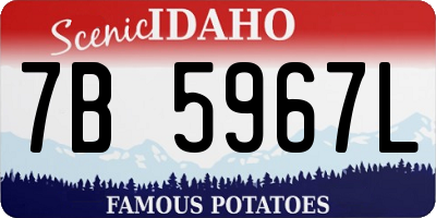 ID license plate 7B5967L