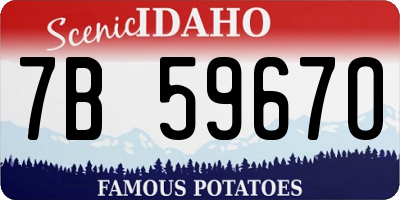 ID license plate 7B5967O