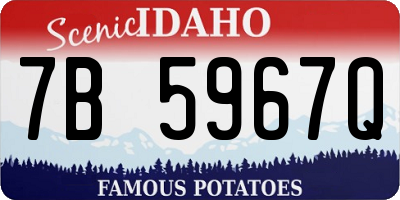 ID license plate 7B5967Q