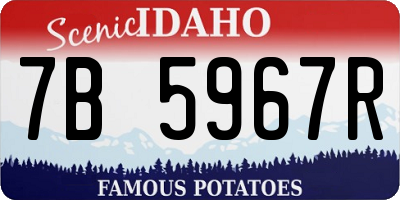 ID license plate 7B5967R