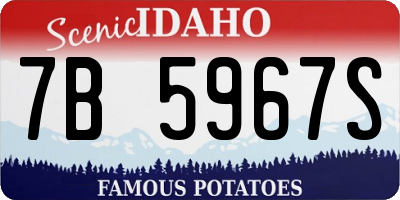 ID license plate 7B5967S
