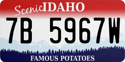 ID license plate 7B5967W
