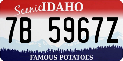 ID license plate 7B5967Z