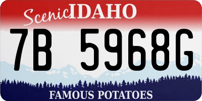 ID license plate 7B5968G