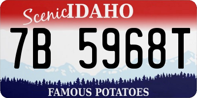 ID license plate 7B5968T