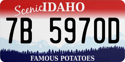 ID license plate 7B5970D