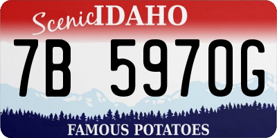 ID license plate 7B5970G