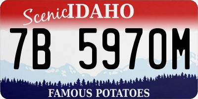 ID license plate 7B5970M