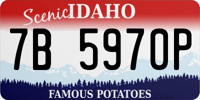 ID license plate 7B5970P