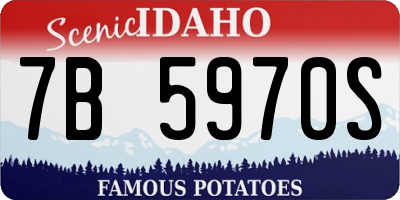 ID license plate 7B5970S