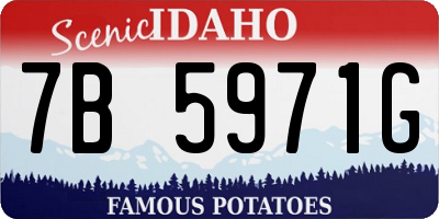 ID license plate 7B5971G