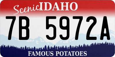 ID license plate 7B5972A